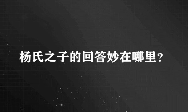 杨氏之子的回答妙在哪里?