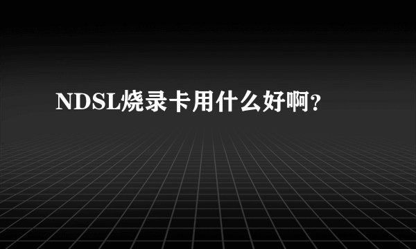 NDSL烧录卡用什么好啊？