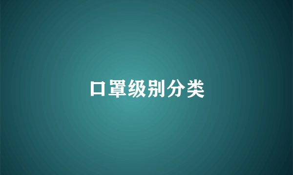 口罩级别分类