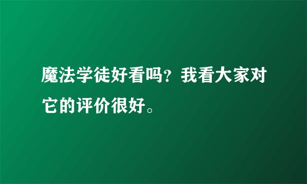 魔法学徒好看吗？我看大家对它的评价很好。