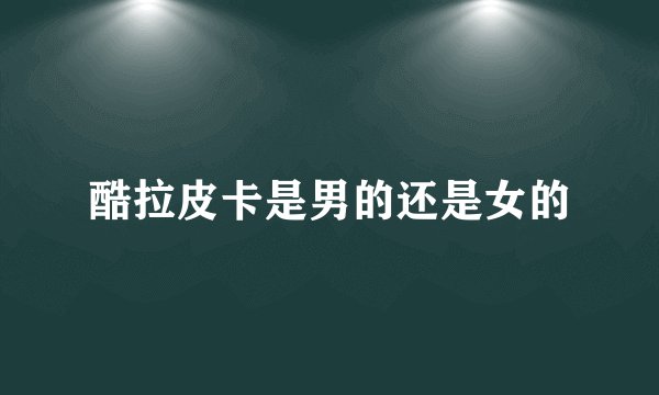 酷拉皮卡是男的还是女的
