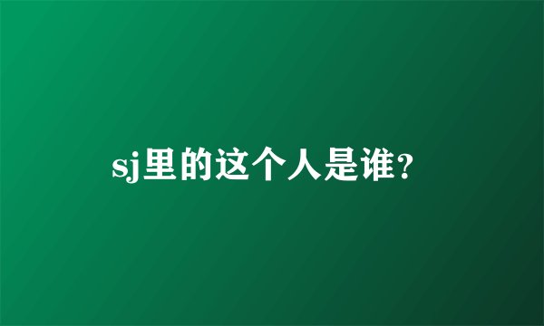 sj里的这个人是谁？