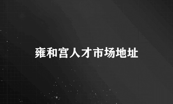 雍和宫人才市场地址