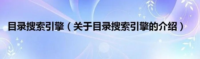 目录搜索引擎(关于目录搜索引擎的介绍)