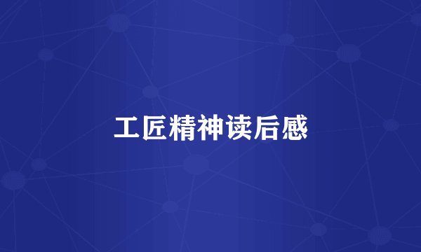 工匠精神读后感