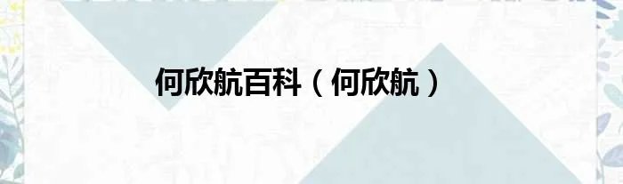 何欣航百科（何欣航）