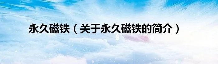 永久磁铁（关于永久磁铁的简介）