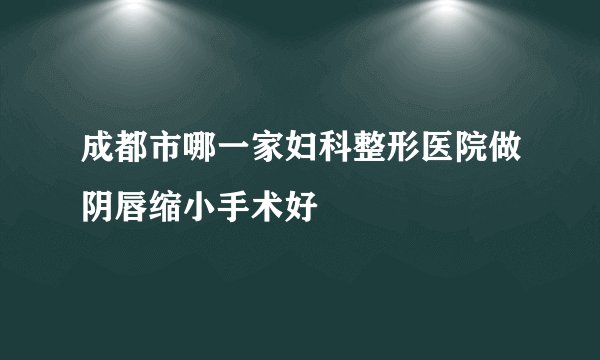 成都市哪一家妇科整形医院做阴唇缩小手术好