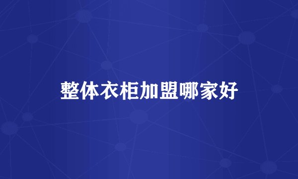 整体衣柜加盟哪家好