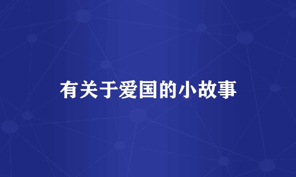 有关于爱国的小故事