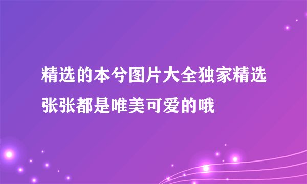 精选的本兮图片大全独家精选张张都是唯美可爱的哦