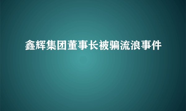 鑫辉集团董事长被骗流浪事件