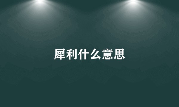 犀利什么意思
