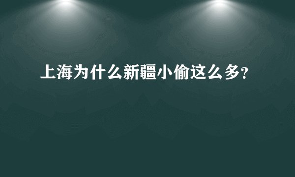 上海为什么新疆小偷这么多？