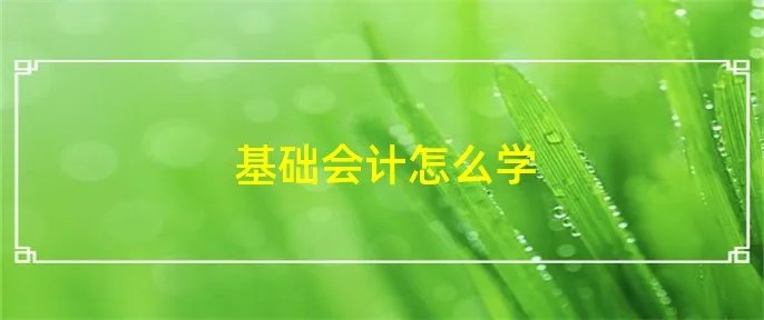 基础会计怎么学