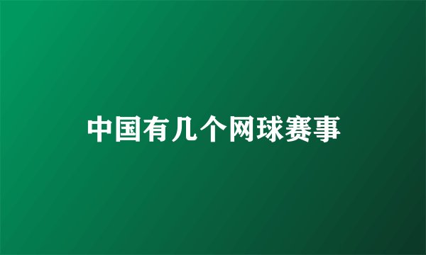 中国有几个网球赛事