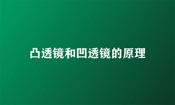 凸透镜和凹透镜的原理