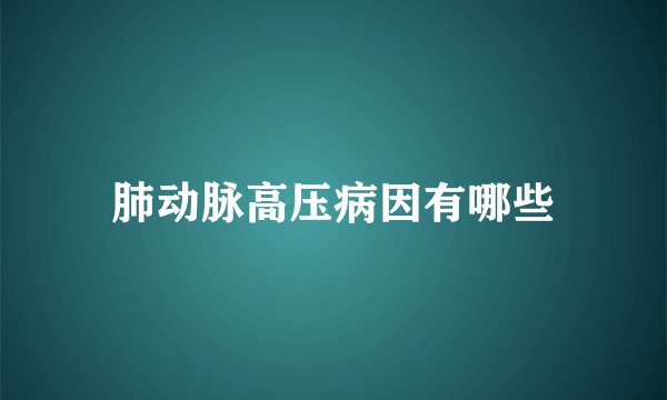 肺动脉高压病因有哪些