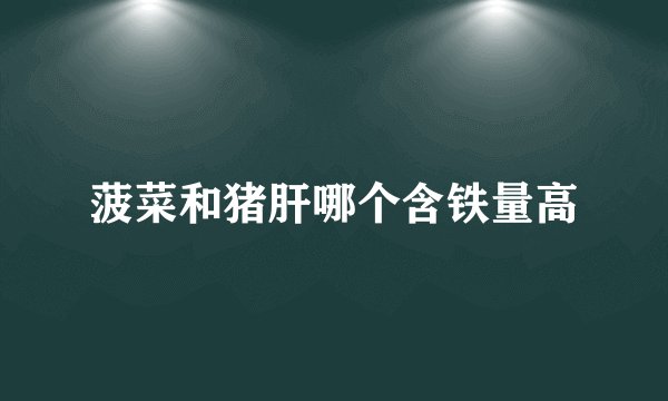 菠菜和猪肝哪个含铁量高