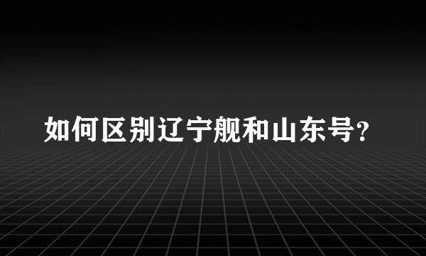 如何区别辽宁舰和山东号？