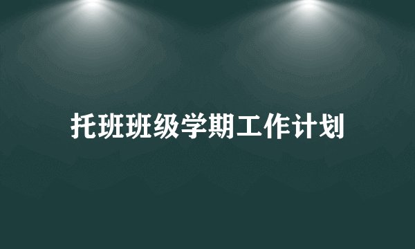 托班班级学期工作计划