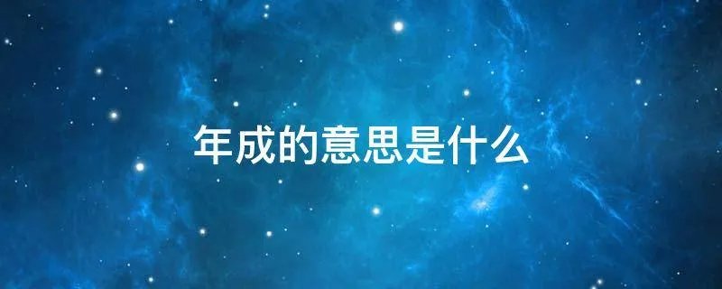 年成的意思是什么