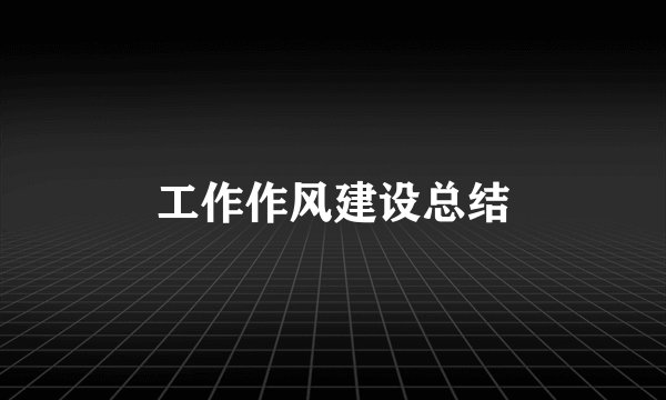 工作作风建设总结