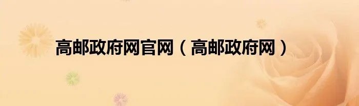 高邮政府网官网（高邮政府网）