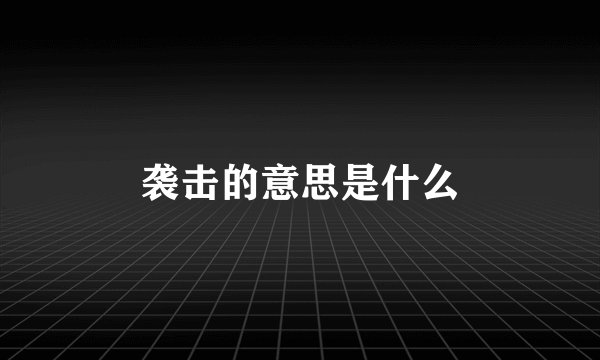 袭击的意思是什么
