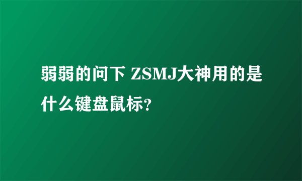 弱弱的问下 ZSMJ大神用的是什么键盘鼠标？