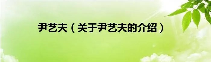 尹艺夫（关于尹艺夫的介绍）