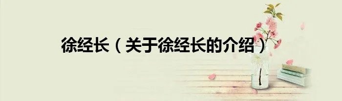 徐经长(关于徐经长的介绍)