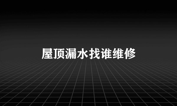 屋顶漏水找谁维修