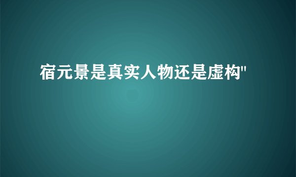 宿元景是真实人物还是虚构