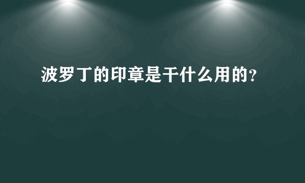 波罗丁的印章是干什么用的？
