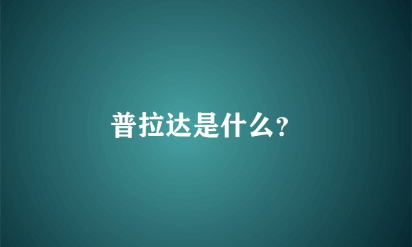 普拉达是什么?