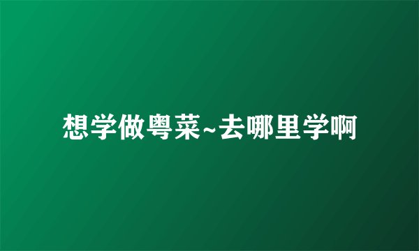 想学做粤菜~去哪里学啊