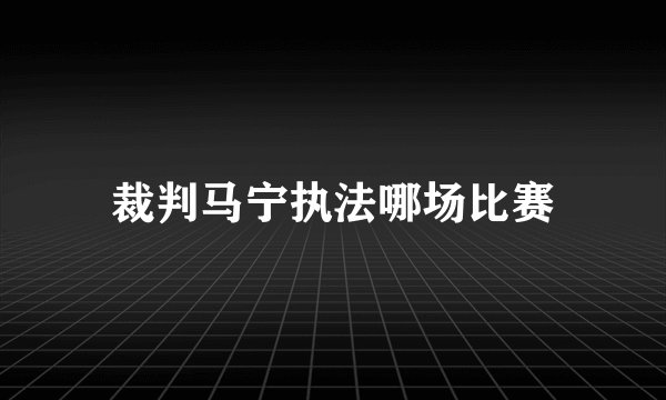 裁判马宁执法哪场比赛
