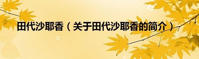 田代沙耶香（关于田代沙耶香的简介）