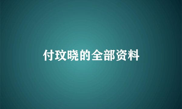 付玟晓的全部资料