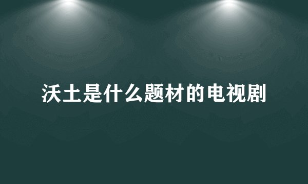 沃土是什么题材的电视剧
