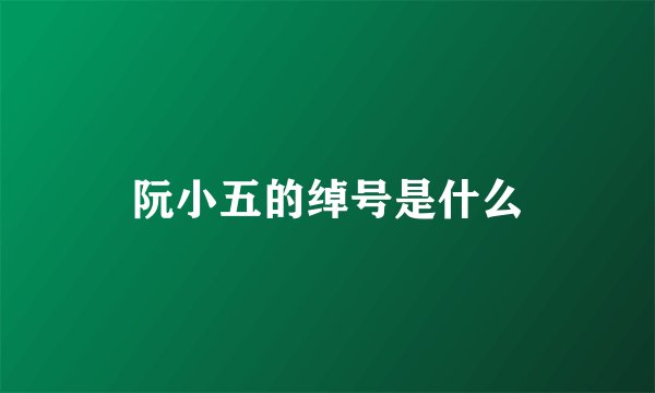 阮小五的绰号是什么