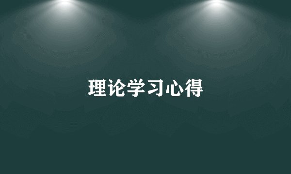 理论学习心得