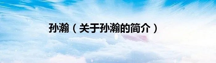 孙瀚（关于孙瀚的简介）