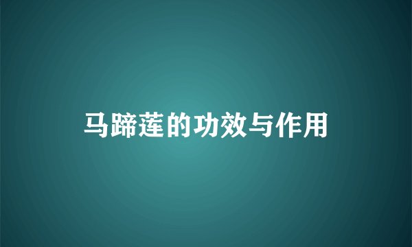 马蹄莲的功效与作用