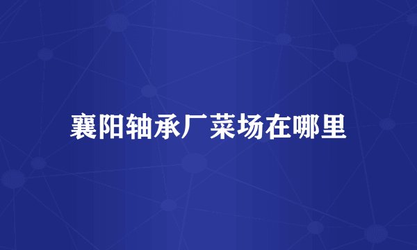 襄阳轴承厂菜场在哪里