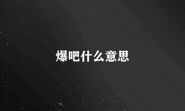 爆吧什么意思