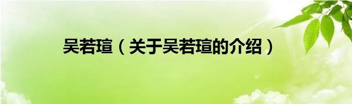 吴若瑄（关于吴若瑄的介绍）