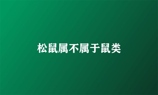 松鼠属不属于鼠类