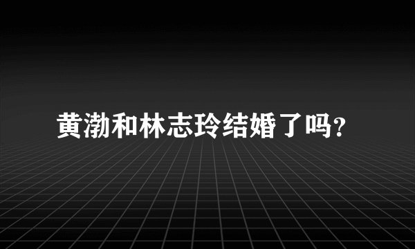 黄渤和林志玲结婚了吗？